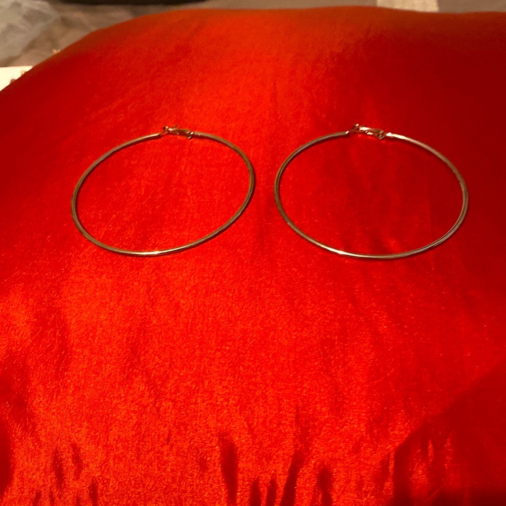 Silver hoops earrings